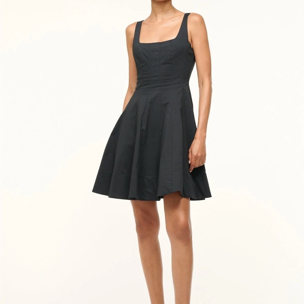 Staud Mini Wells Dress in Black Size 6